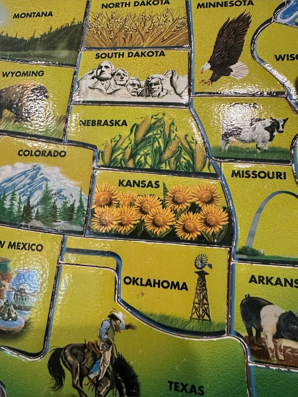 Melissa & Doug • wooden US states puzzle • state birds on the back • kids • toy